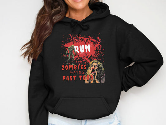 Run Zombies Hate Fast Food Graphic Hoodie product